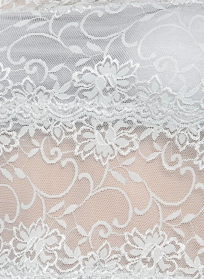 Laceandme Laceandme Grey Self Design Baby Doll 4531